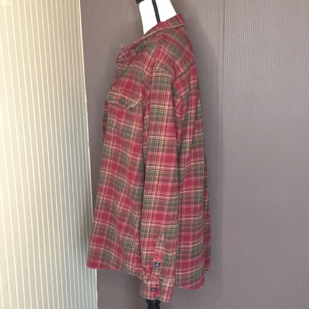 Orvis long sleeve flannel red and green plaid flannel size x large - Picture 4 of 9